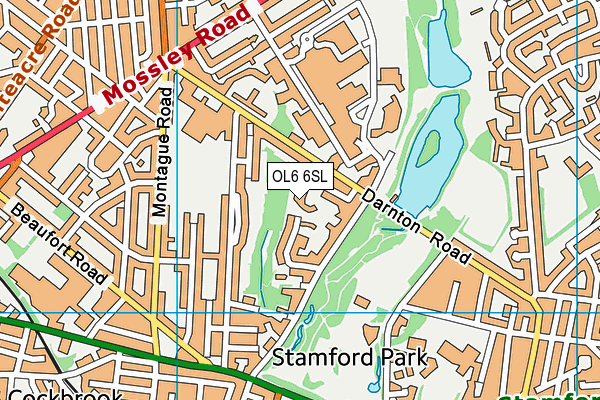 OL6 6SL map - OS VectorMap District (Ordnance Survey)