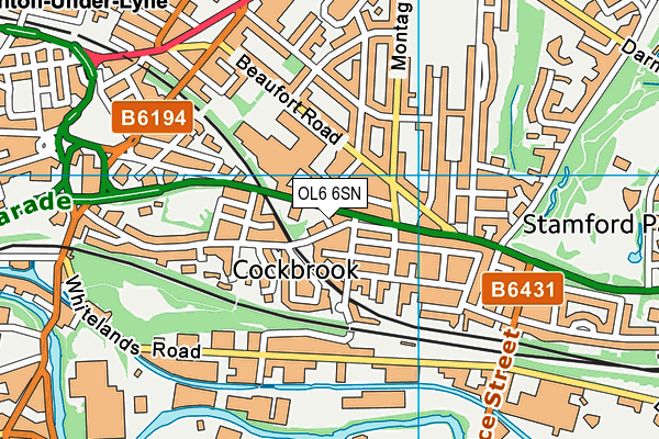 OL6 6SN map - OS VectorMap District (Ordnance Survey)