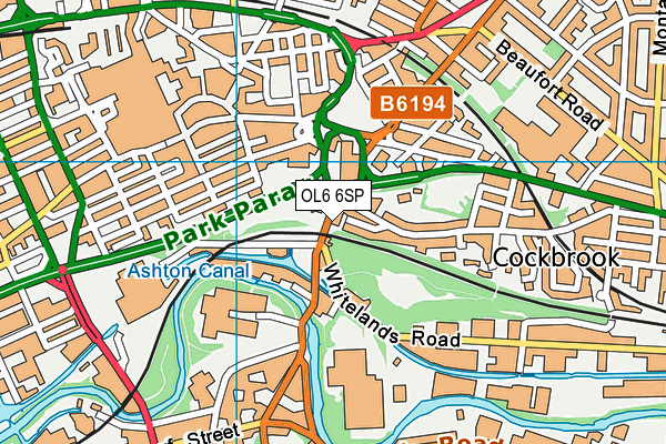 OL6 6SP map - OS VectorMap District (Ordnance Survey)