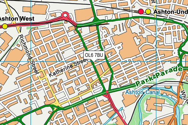 OL6 7BU map - OS VectorMap District (Ordnance Survey)