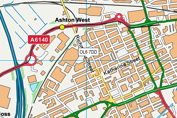 OL6 7DD map - OS VectorMap District (Ordnance Survey)