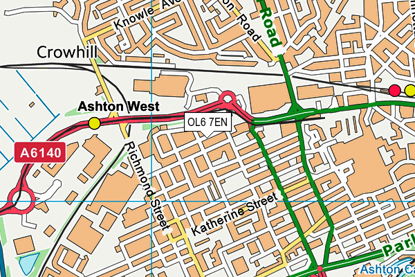 OL6 7EN map - OS VectorMap District (Ordnance Survey)