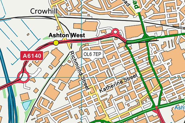 OL6 7EP map - OS VectorMap District (Ordnance Survey)