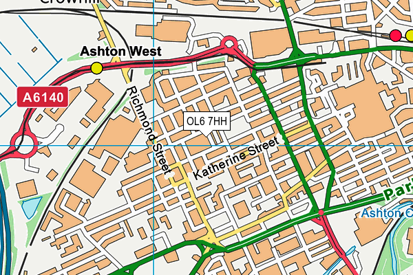 OL6 7HH map - OS VectorMap District (Ordnance Survey)