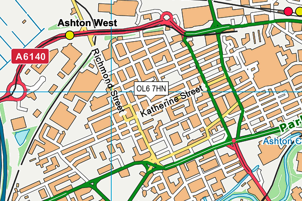 OL6 7HN map - OS VectorMap District (Ordnance Survey)