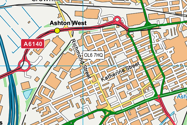 OL6 7HQ map - OS VectorMap District (Ordnance Survey)