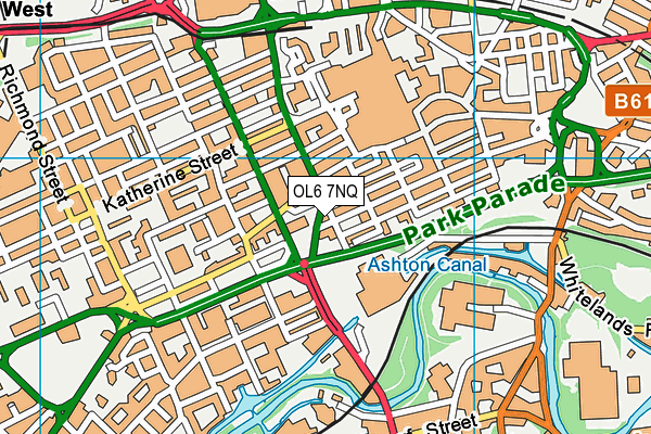 OL6 7NQ map - OS VectorMap District (Ordnance Survey)