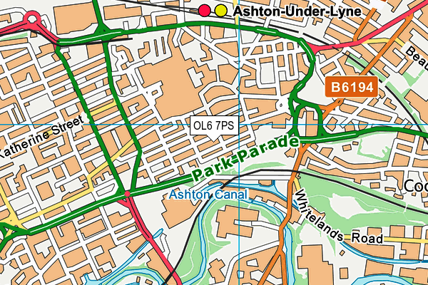 OL6 7PS map - OS VectorMap District (Ordnance Survey)