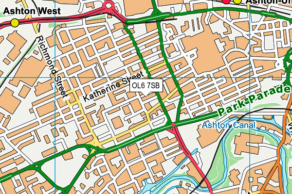 OL6 7SB map - OS VectorMap District (Ordnance Survey)