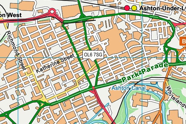 OL6 7SG map - OS VectorMap District (Ordnance Survey)