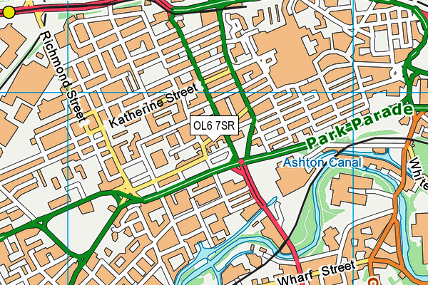 OL6 7SR map - OS VectorMap District (Ordnance Survey)