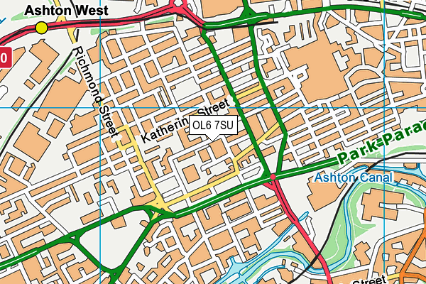 OL6 7SU map - OS VectorMap District (Ordnance Survey)