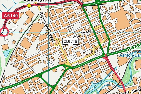 OL6 7TB map - OS VectorMap District (Ordnance Survey)