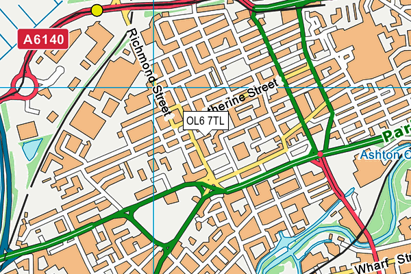 OL6 7TL map - OS VectorMap District (Ordnance Survey)