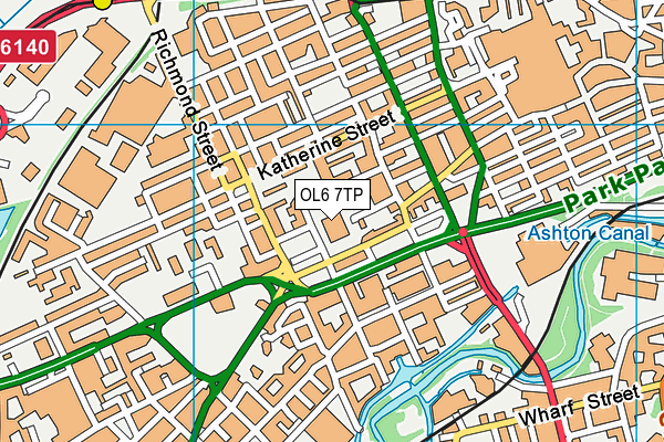 OL6 7TP map - OS VectorMap District (Ordnance Survey)