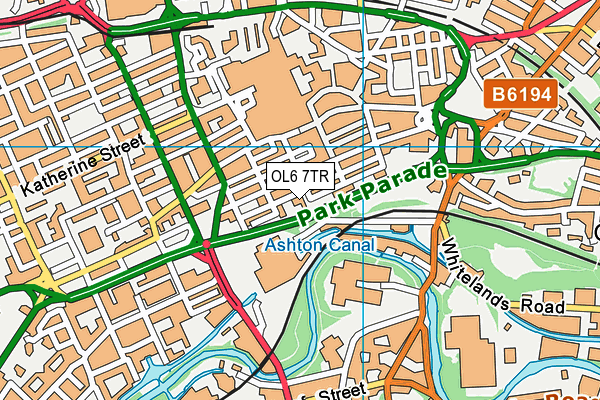 OL6 7TR map - OS VectorMap District (Ordnance Survey)