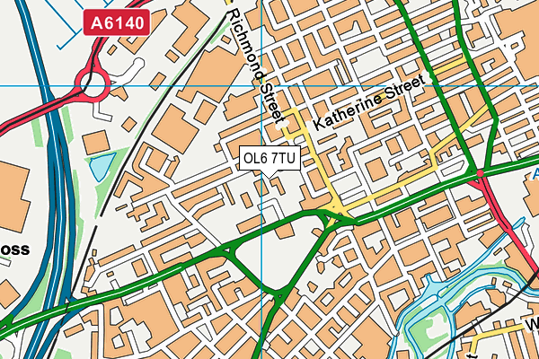 OL6 7TU map - OS VectorMap District (Ordnance Survey)