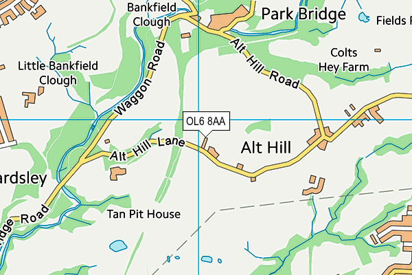 OL6 8AA map - OS VectorMap District (Ordnance Survey)