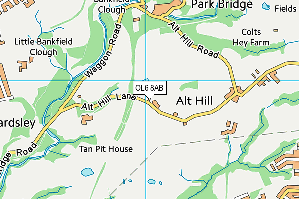 OL6 8AB map - OS VectorMap District (Ordnance Survey)