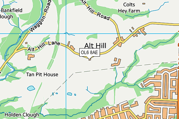 OL6 8AE map - OS VectorMap District (Ordnance Survey)