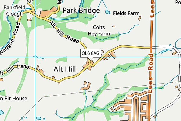 OL6 8AG map - OS VectorMap District (Ordnance Survey)