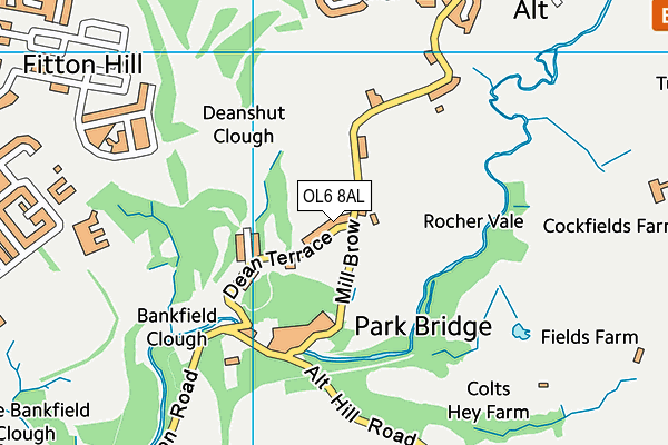 OL6 8AL map - OS VectorMap District (Ordnance Survey)