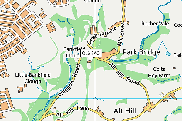 OL6 8AQ map - OS VectorMap District (Ordnance Survey)