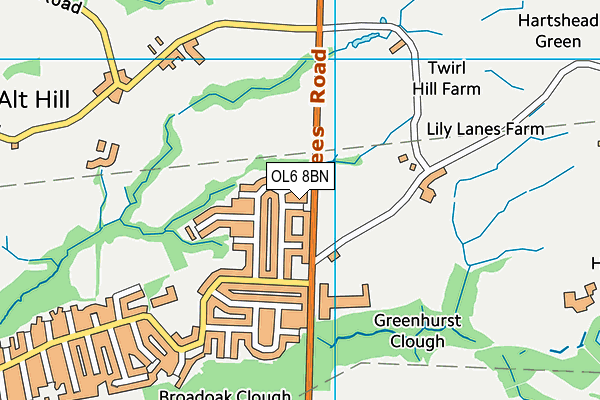 OL6 8BN map - OS VectorMap District (Ordnance Survey)