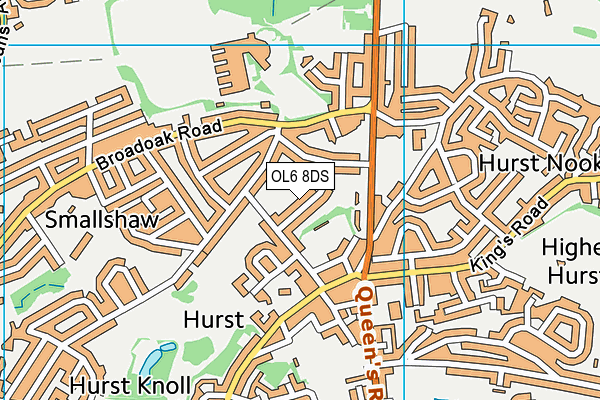 OL6 8DS map - OS VectorMap District (Ordnance Survey)