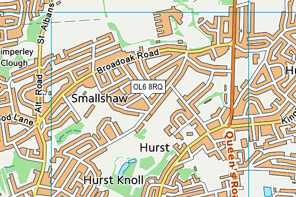 OL6 8RQ map - OS VectorMap District (Ordnance Survey)