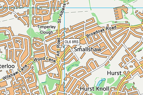 OL6 8RS map - OS VectorMap District (Ordnance Survey)