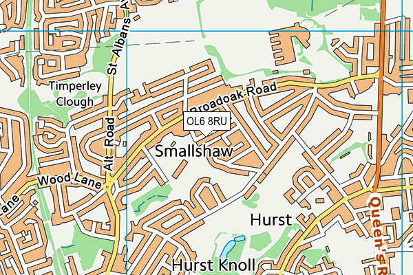 OL6 8RU map - OS VectorMap District (Ordnance Survey)