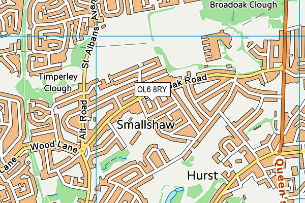 OL6 8RY map - OS VectorMap District (Ordnance Survey)