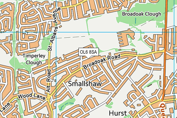 OL6 8SA map - OS VectorMap District (Ordnance Survey)