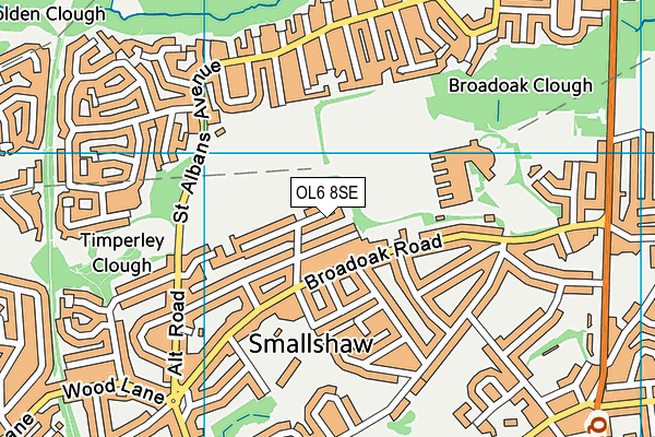 OL6 8SE map - OS VectorMap District (Ordnance Survey)