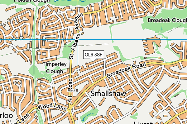 OL6 8SF map - OS VectorMap District (Ordnance Survey)