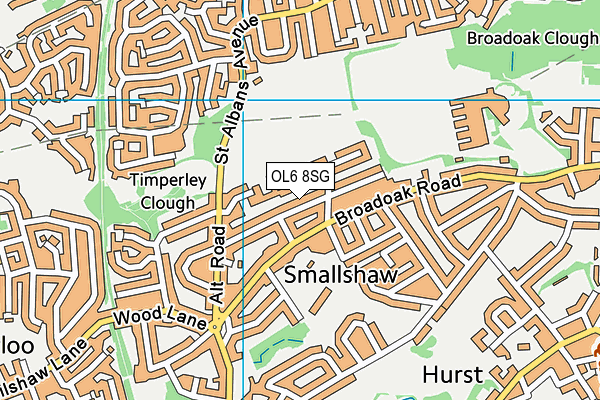 OL6 8SG map - OS VectorMap District (Ordnance Survey)