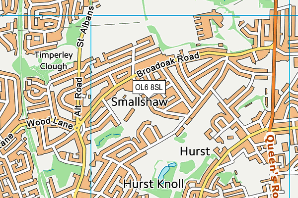 OL6 8SL map - OS VectorMap District (Ordnance Survey)