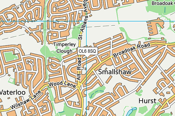 OL6 8SQ map - OS VectorMap District (Ordnance Survey)