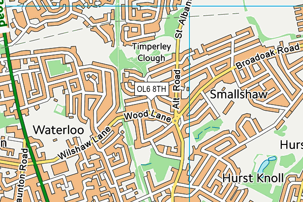 OL6 8TH map - OS VectorMap District (Ordnance Survey)