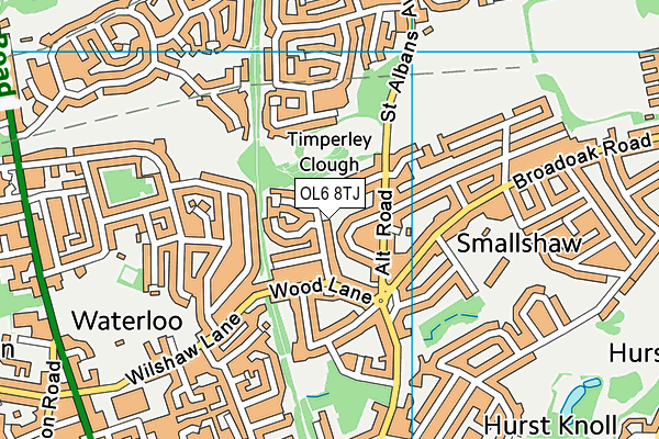 OL6 8TJ map - OS VectorMap District (Ordnance Survey)