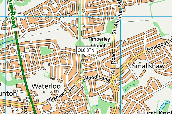 OL6 8TN map - OS VectorMap District (Ordnance Survey)