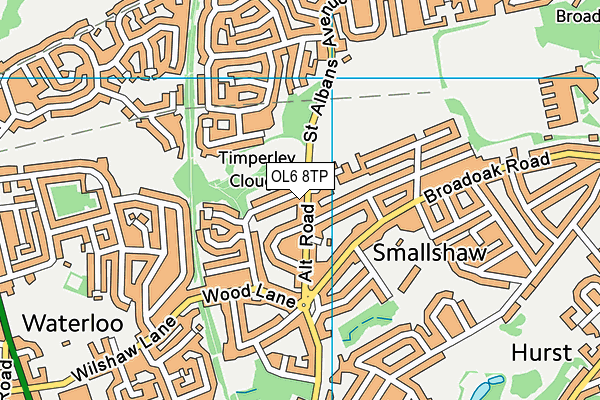 OL6 8TP map - OS VectorMap District (Ordnance Survey)