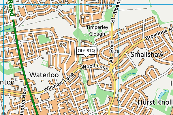 OL6 8TQ map - OS VectorMap District (Ordnance Survey)
