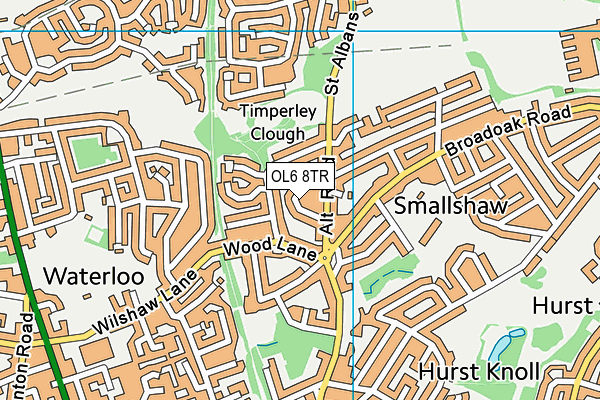 OL6 8TR map - OS VectorMap District (Ordnance Survey)