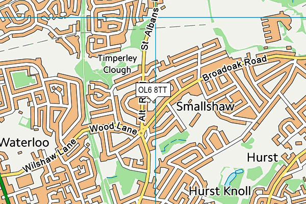 OL6 8TT map - OS VectorMap District (Ordnance Survey)
