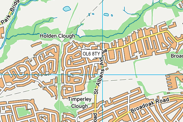 OL6 8TY map - OS VectorMap District (Ordnance Survey)