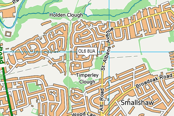 OL6 8UA map - OS VectorMap District (Ordnance Survey)