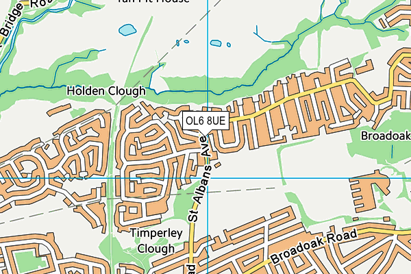 OL6 8UE map - OS VectorMap District (Ordnance Survey)