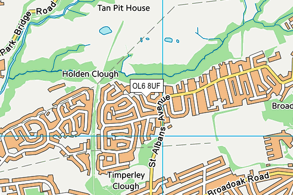 OL6 8UF map - OS VectorMap District (Ordnance Survey)